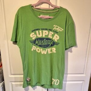 Super Dry Green Super Mustangs Graphic T-Shirt Size XXXL